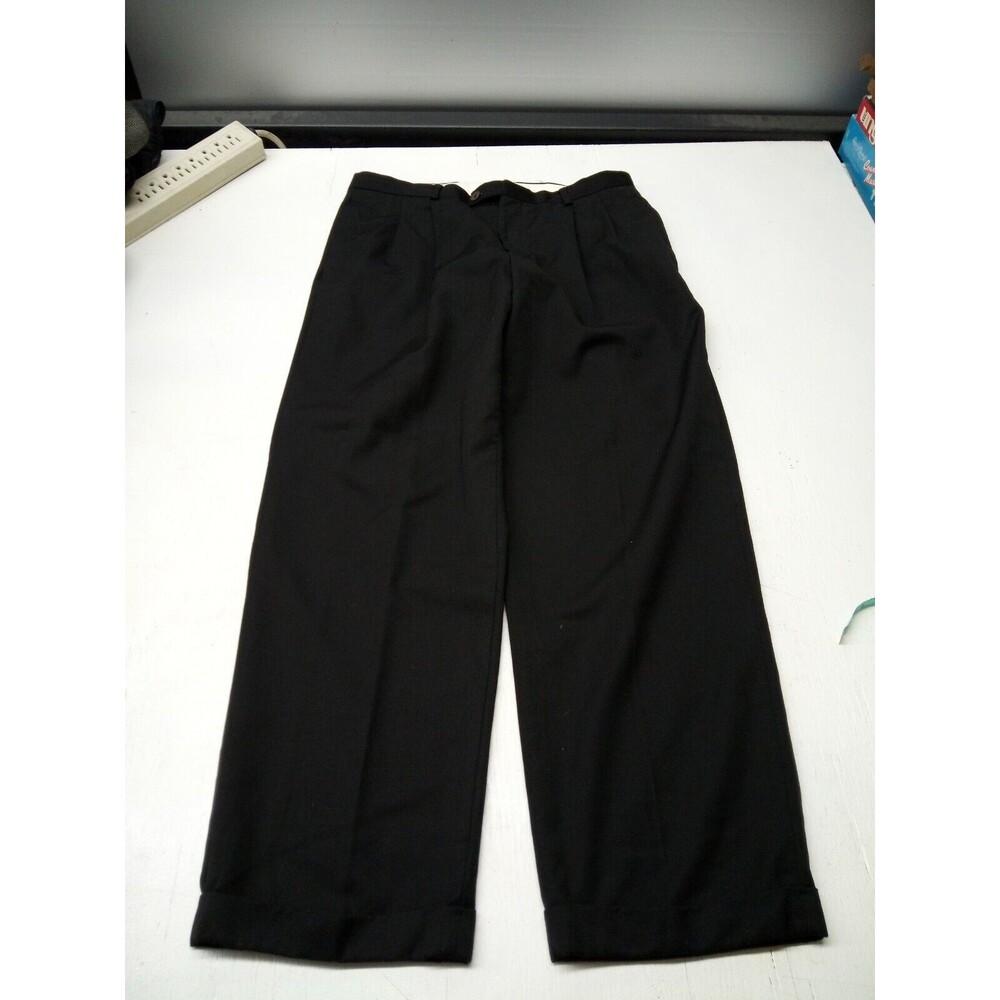 Woolmark Dress Pants Men's Black Size 34 X 30 Dry Clean Only